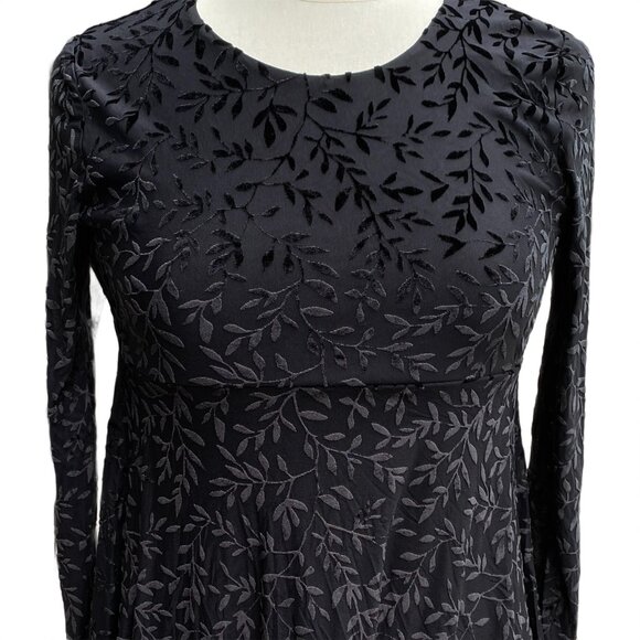 Y2K Velvet Burnout Babydoll Top Sz L Black Sheer Fairy Grunge Whimisgoth - Picture 6 of 14